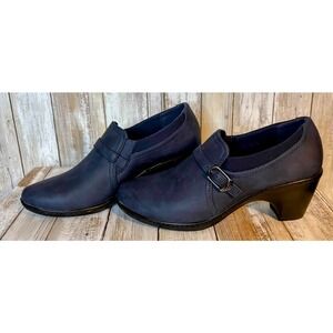 Easy Street Comfort Wave Pumps Womens 9M Navy Blue Excellent‎ Buckle Block Heel